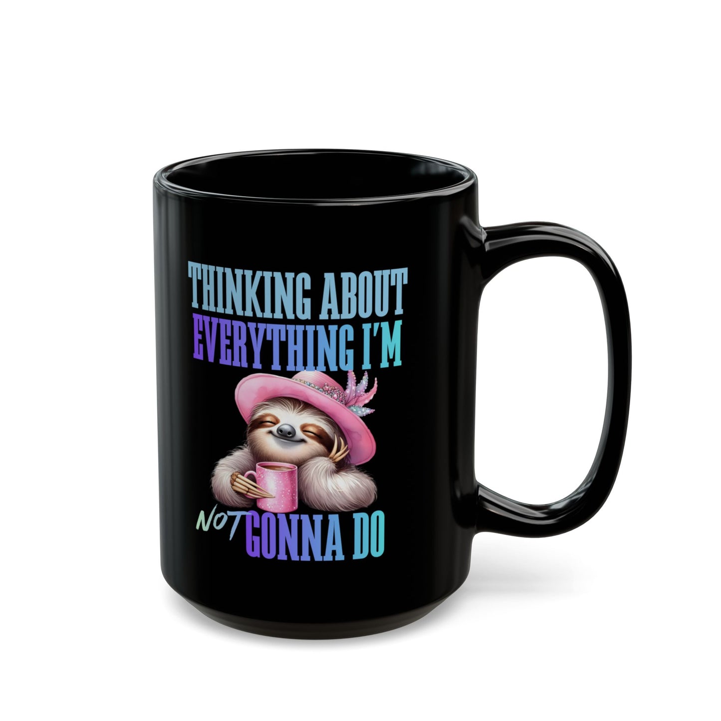 Sarcastic Sloth Design Large Coffee Mug, Cute Animal Lover Gift, Coffee Lover Gift - Pepper Rose Prints