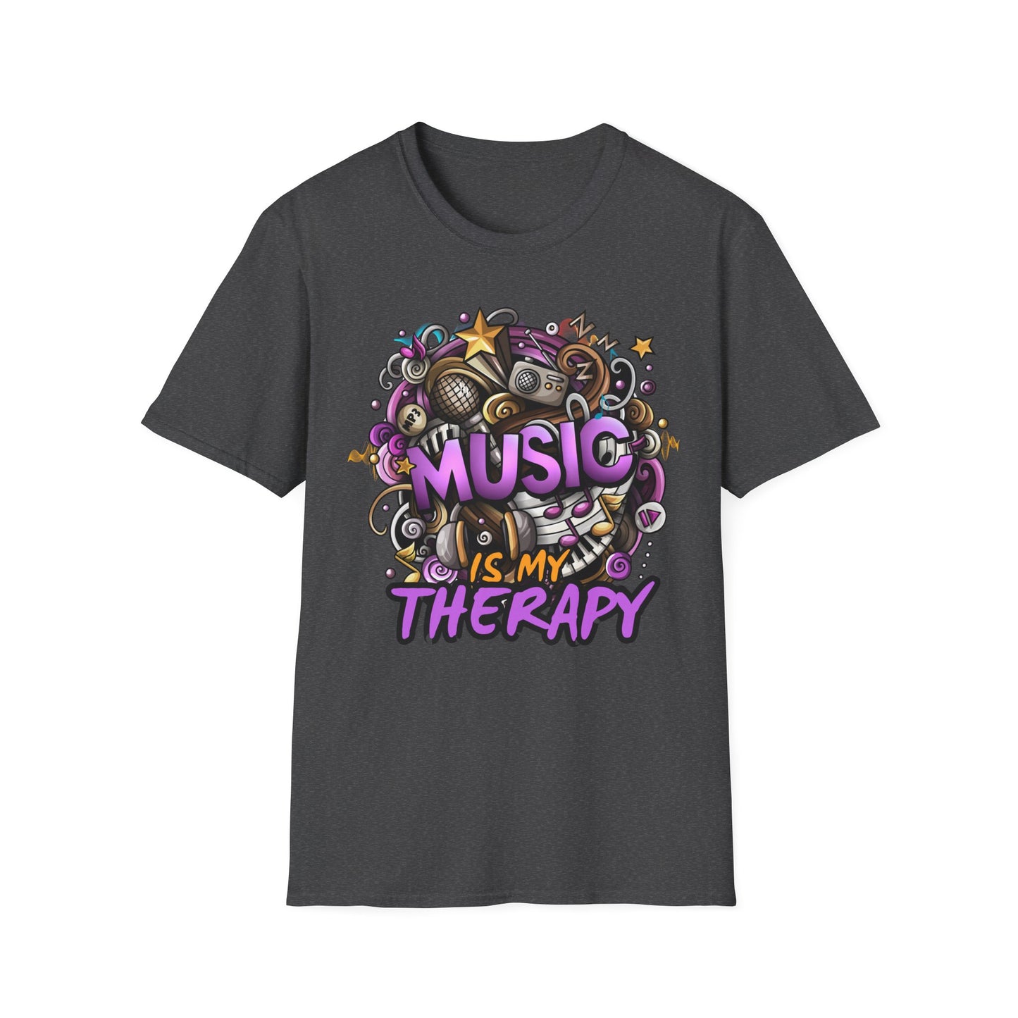 Music Therapy Typography T-Shirt - Pepper Rose Prints