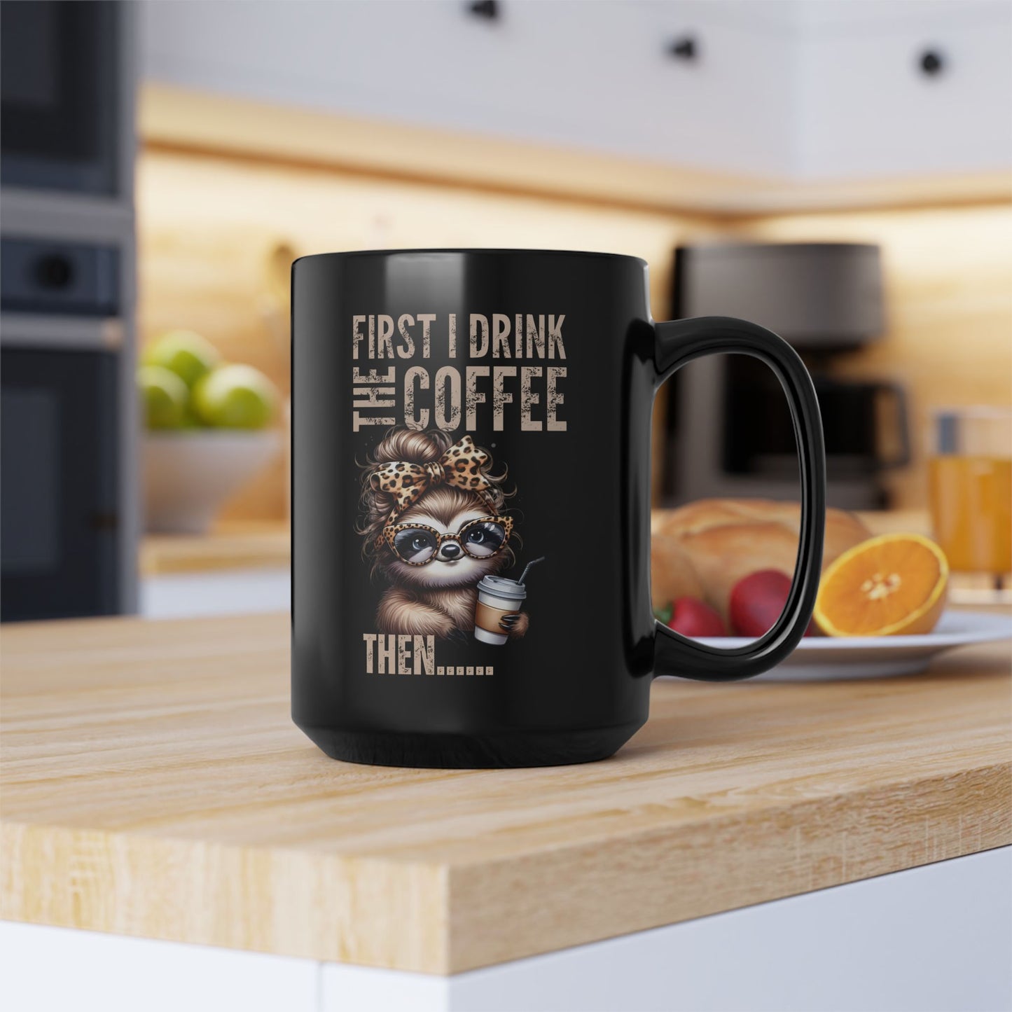 Fun Sloth Large Coffee Mug, Cute Animal Lover Gift, Coffee Lover Gift - Pepper Rose Prints