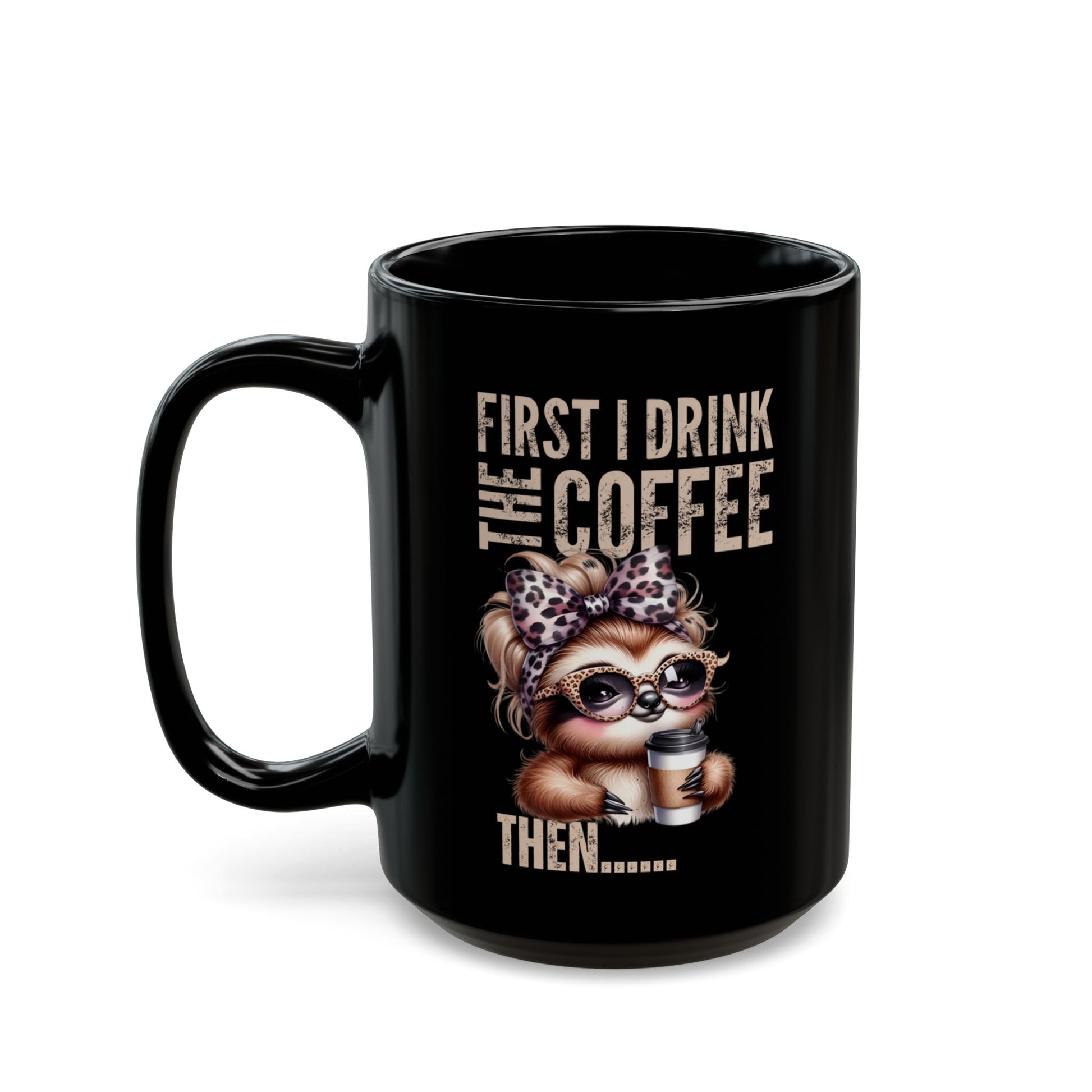 Sloth Design Large Coffee Mug, Cute Animal Lover Gift, Coffee Lover Gift - Pepper Rose Prints