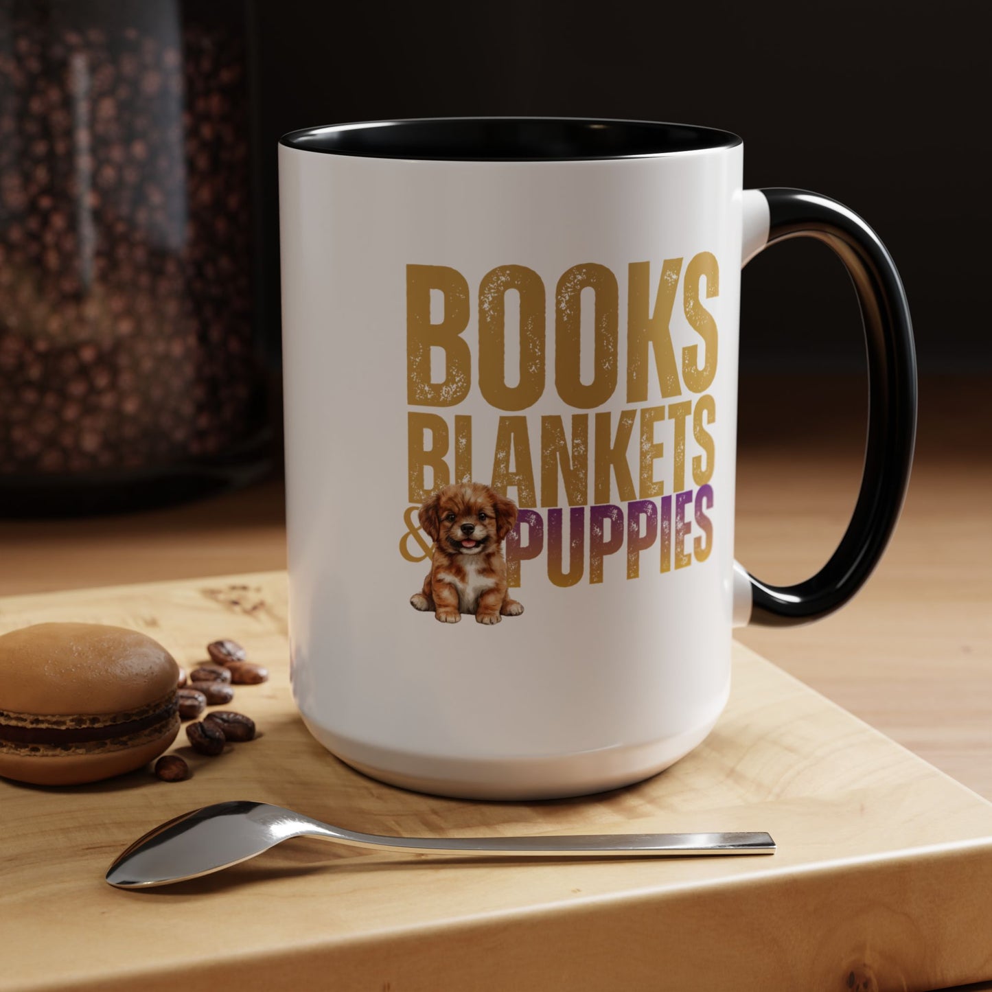 15 oz Ceramic Puppy Mug, Cute Dog Lover Gift, Dishwasher-Safe, Stocking Stuffer Gift - Pepper Rose Prints