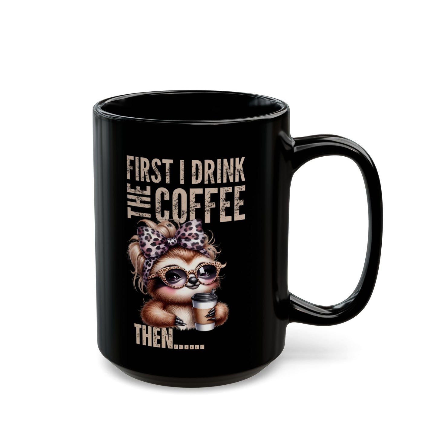 Sloth Design Large Coffee Mug, Cute Animal Lover Gift, Coffee Lover Gift - Pepper Rose Prints