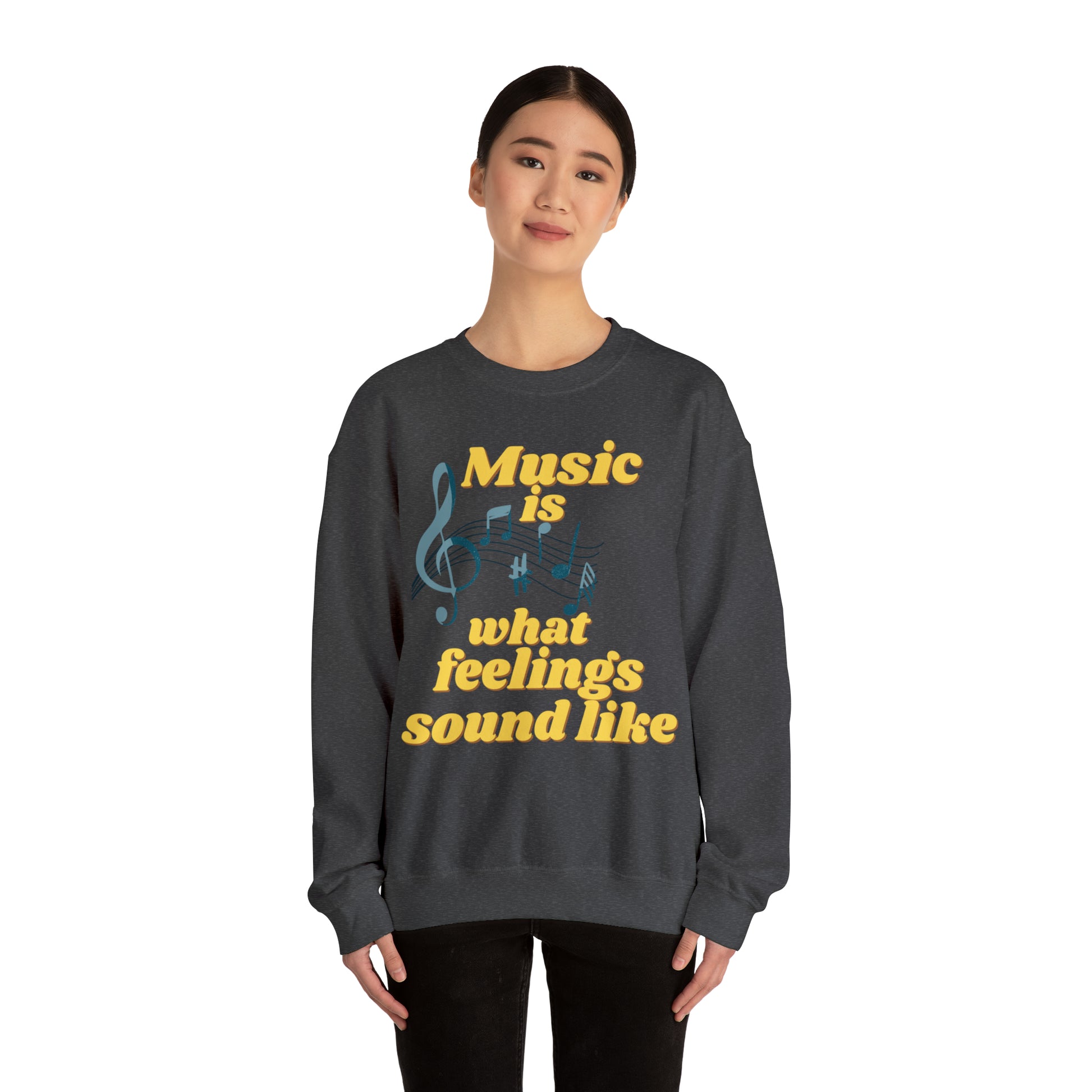 Unisex Crewneck Sweatshirt Music is what feelings sound like - Pepper Rose Prints