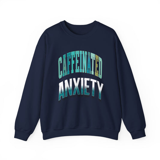 Sarcastic Caffeine and Anxiety Heavy Blend Sweatshirt, Funny Unisex Coffee Lover Gift - Pepper Rose Prints