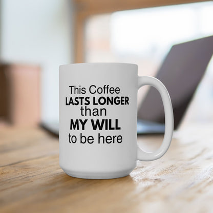 Funny Sarcastic Saying Ceramic Coffee Mug, Remote worker, Coworker gift - Pepper Rose Prints