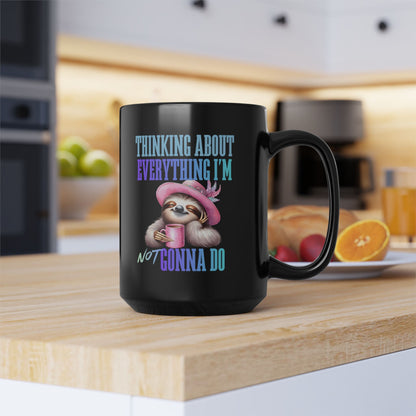 Sarcastic Sloth Design Large Coffee Mug, Cute Animal Lover Gift, Coffee Lover Gift - Pepper Rose Prints