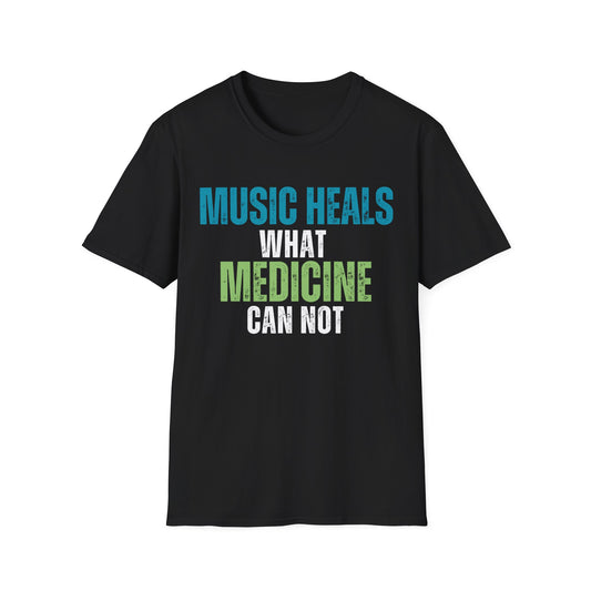 Music Heals Soft Style Mental Health T-Shirt, Music Therapy Inspired Graphic Tee - Pepper Rose Prints