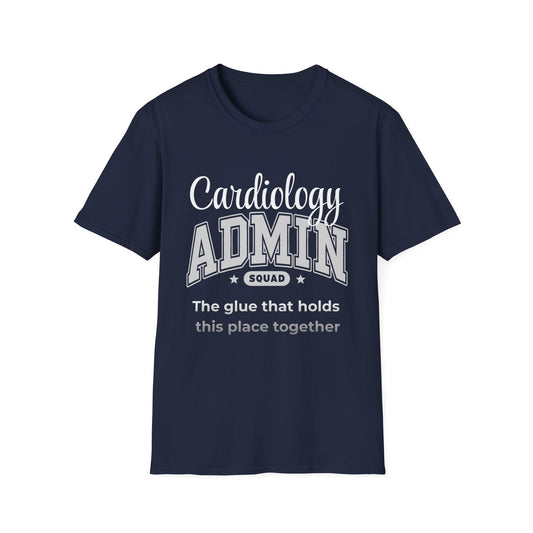 Cardiology Admin Squad Soft Style Healthcare Cotton Crewneck Tee - Pepper Rose Prints